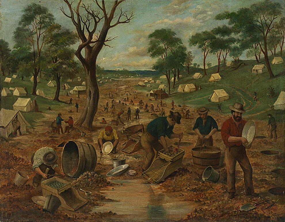 990x771 Australian Gold Rush Begins - Gold Rush Painting