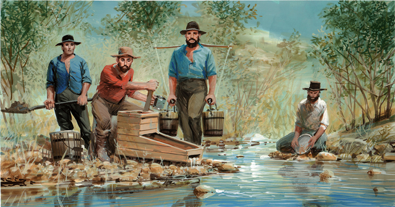 800x419 The California Gold Rush By Ben Ness - Gold Rush Painting
