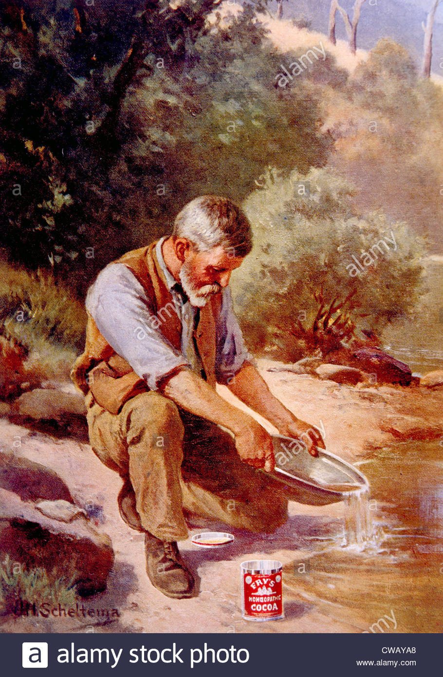 910x1390 The Gold Rush, Painting Of A Gold Prospector By J.h. Scheltema, Ca - Gold Rush Painting