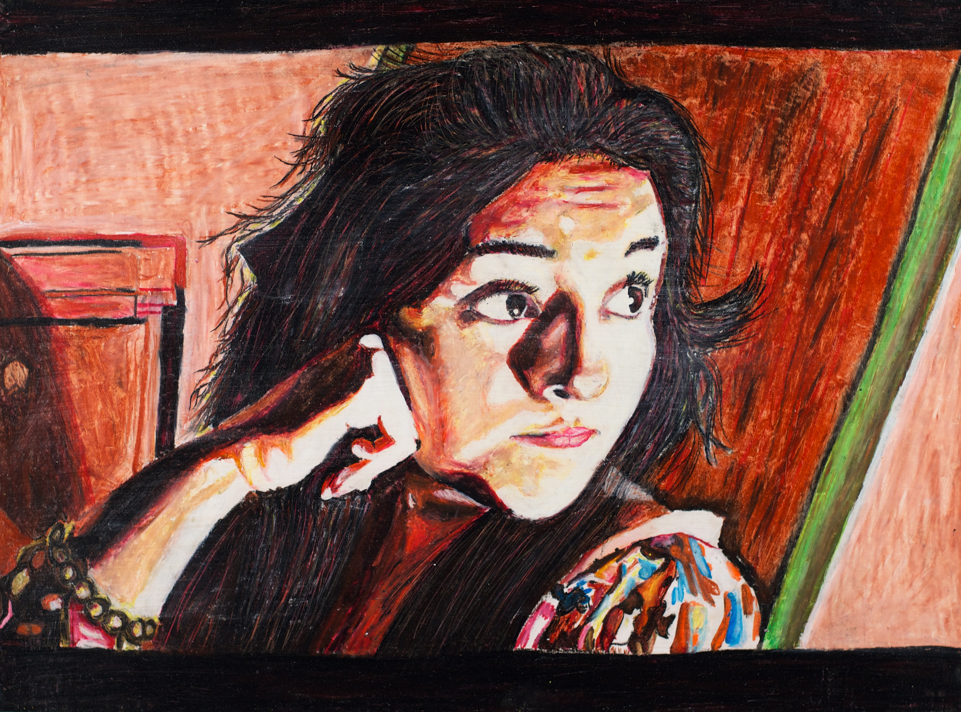 3118x2309 High School Vase - Gold Seal Painting