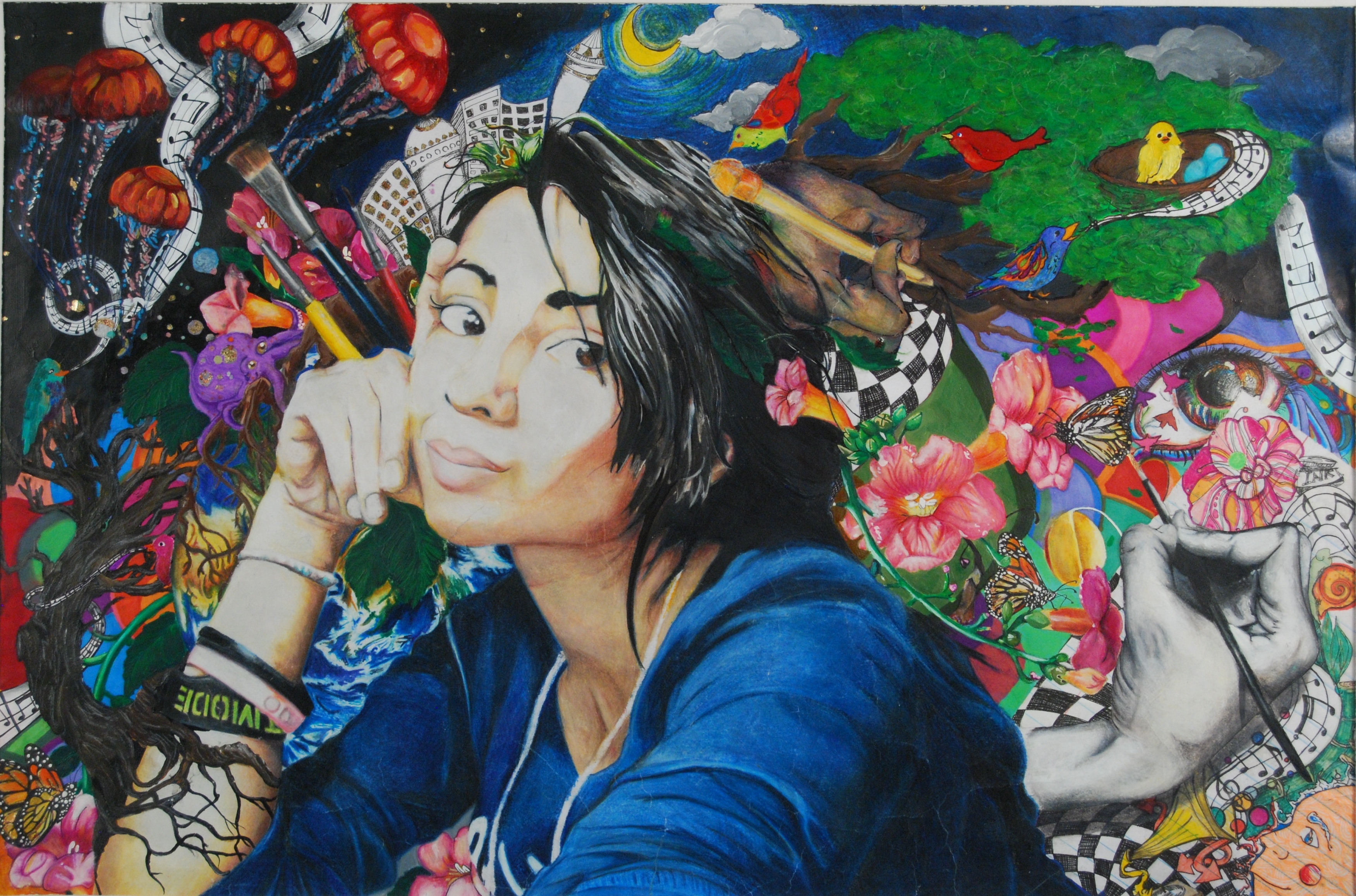 3502x2314 High School Vase - Gold Seal Painting