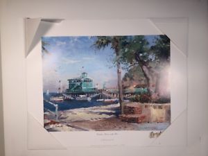 300x225 Sign Thomas Kinkade Catalina, Rosies On Pier Paper Litho 16x20 - Gold Seal Painting