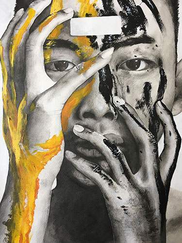 375x500 Cypress Fairbanks Independent School District Student Artists - Gold Seal Painting