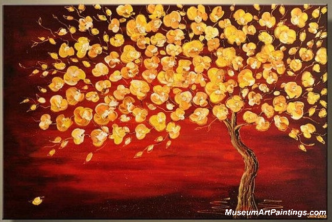 650x435 Landscape Paintings For Sale - Gold Tree Painting
