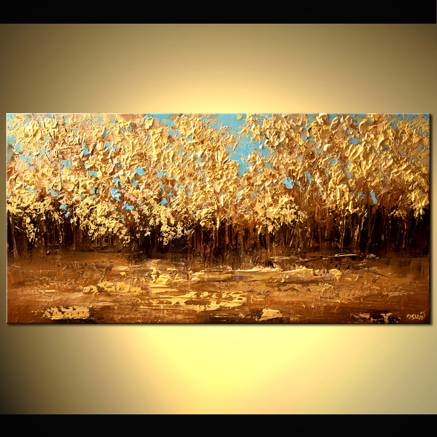 850x850 Painting - Gold Tree Painting