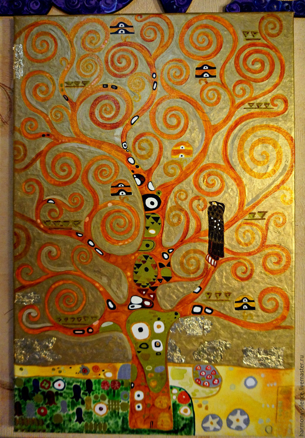 1046x1500 Painting The Tree Of Life. Gustav Klimt. Gold Petal. Symbolism - Gold Tree Painting