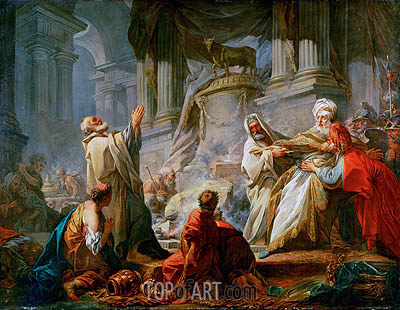 400x310 Jeroboam Sacrificing To The Golden Calf Fragonard Painting - Golden Calf Painting