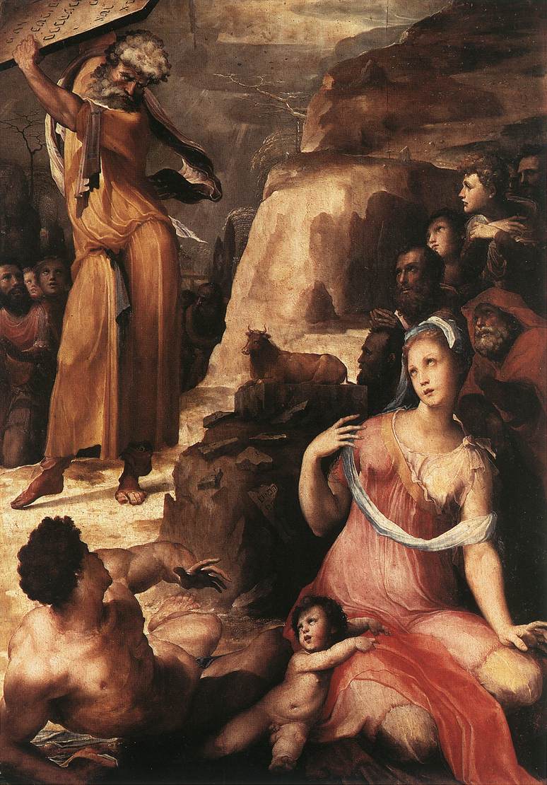 774x1110 Moses And The Golden Calf 1536 37 Painting Francesco Beda Oil - Golden Calf Painting