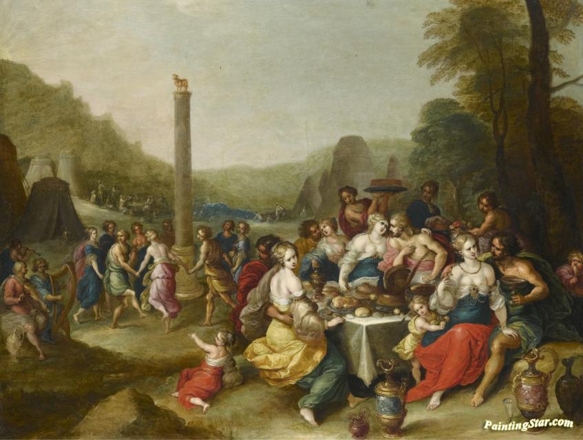 847x640 The Adoration Of The Golden Calf Artwork By Frans Francken Ii Oil - Golden Calf Painting