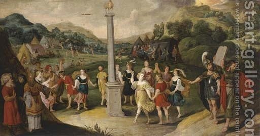 512x269 The Israelites Worshiping The Golden Calf Hans Iii Jordaens - Golden Calf Painting