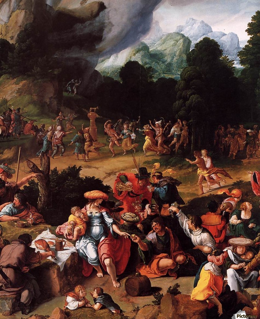 900x1104 Worshipping Of The Golden Calf - Golden Calf Painting