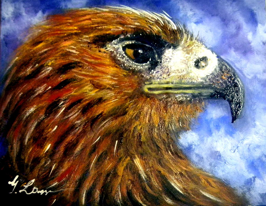 900x697 Golden Eagle Painting By Gilbert Lam - Golden Eagle Painting