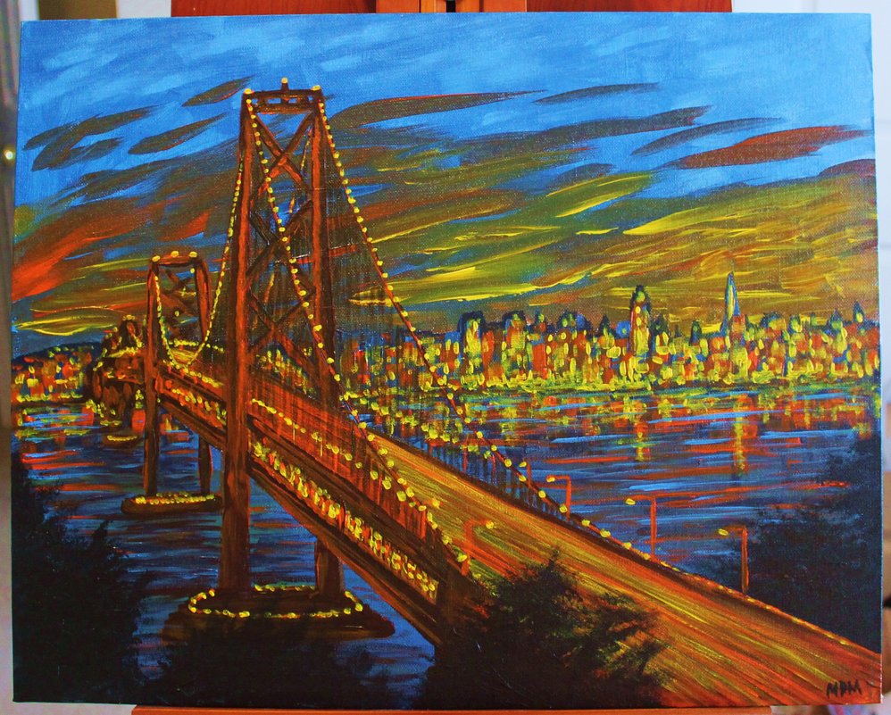998x801 Golden Gate Bridge By Peimar - Golden Gate Bridge Acrylic Painting