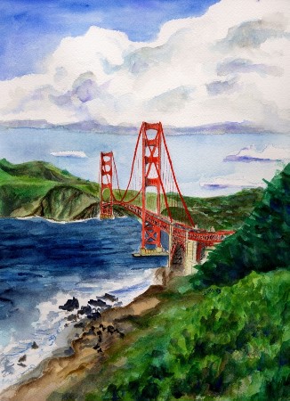 326x450 Latto Art Painting San Francisco - Golden Gate Bridge Acrylic Painting
