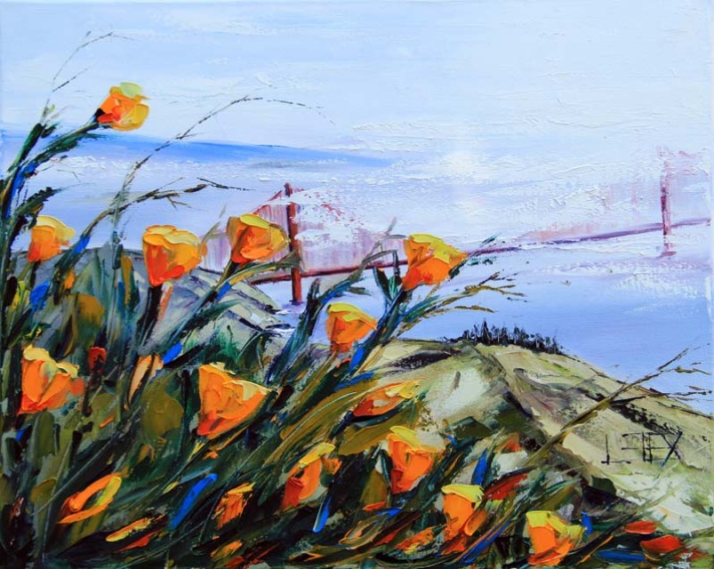 803x640 Fine Art Giclee Print Golden Gate Bridge From The Headlands By - Golden Gate Bridge Acrylic Painting