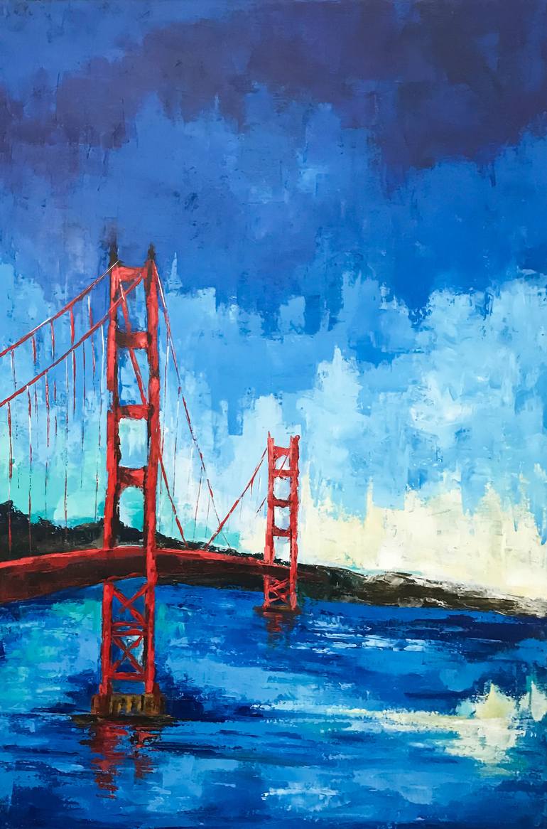 770x1166 Saatchi Art Golden Gate Bridge Painting By Anupama Chandwani - Golden Gate Bridge Acrylic Painting