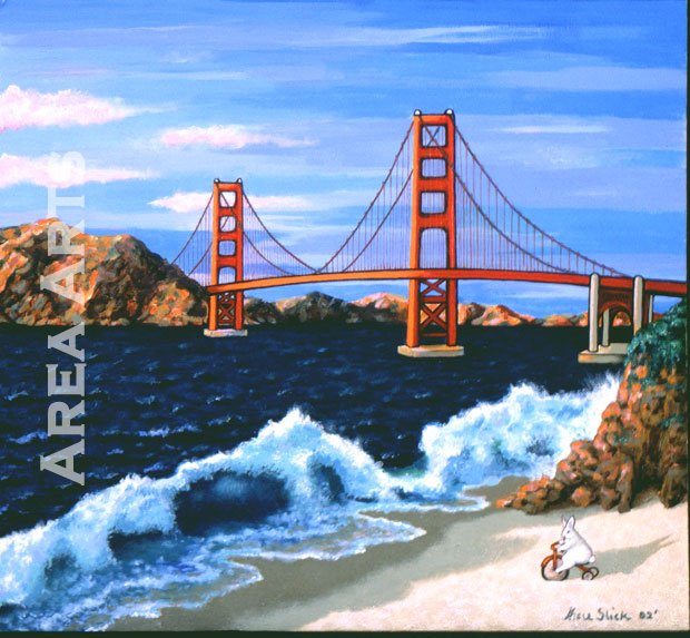 620x573 Golden Gate Area Arts - Golden Gate Bridge Acrylic Painting