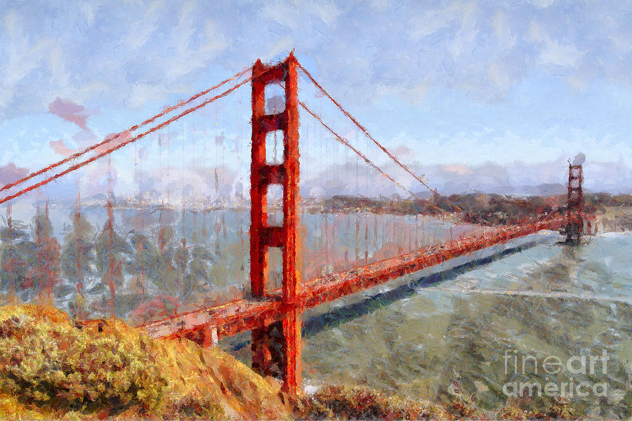 900x600 The San Francisco Golden Gate Bridge 7d14507 Photograph By - Golden Gate Bridge Acrylic Painting