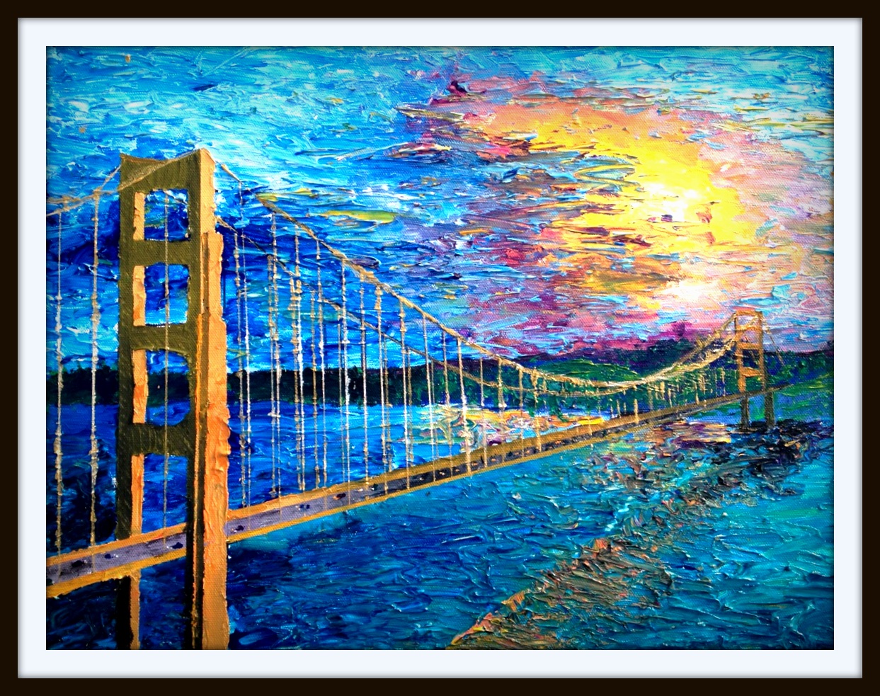 1243x983 Finished My 50th Acrylic Painting, Golden Gate Bridge 14x18 Campc - Golden Gate Bridge Acrylic Painting