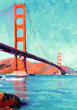 Golden Gate Bridge Canvas Painting at PaintingValley.com | Explore ...