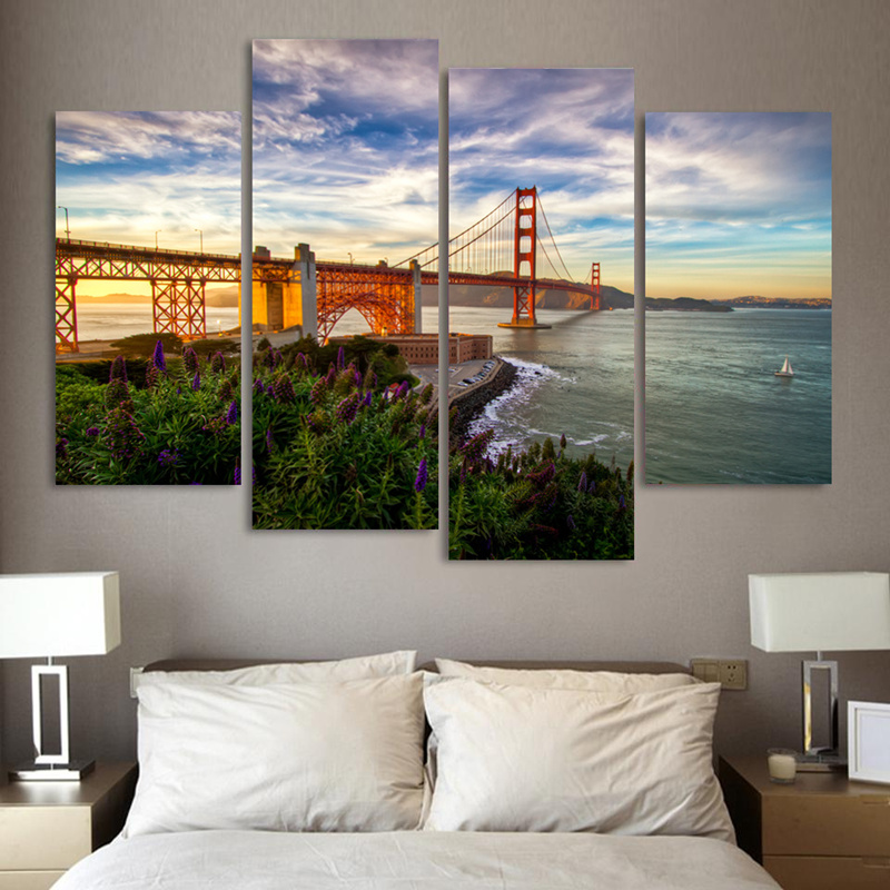 Golden Gate Bridge Canvas Painting at PaintingValley.com | Explore ...