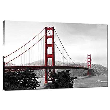 425x425 Live Art - Golden Gate Bridge Canvas Painting