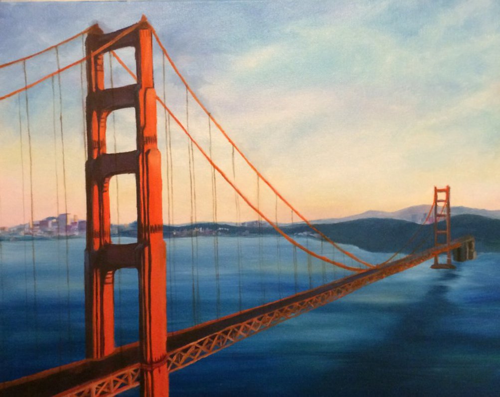 1003x796 Golden Gate Bridge Oil Painting By Maiden492 - Golden Gate Bridge Painting