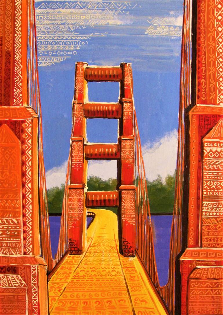 770x1088 Saatchi Art Native American Golden Gate Bridge Painting By - Golden Gate Bridge Painting