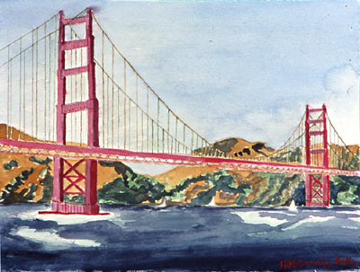 400x303 Carolyn K. Bellis's Golden Gate Bridge (Watercolor) - Golden Gate Bridge Watercolor Painting