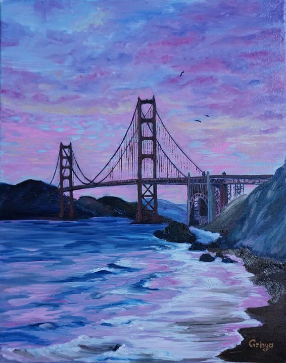 566x720 Golden Gate Bridge - Golden Gate Painting