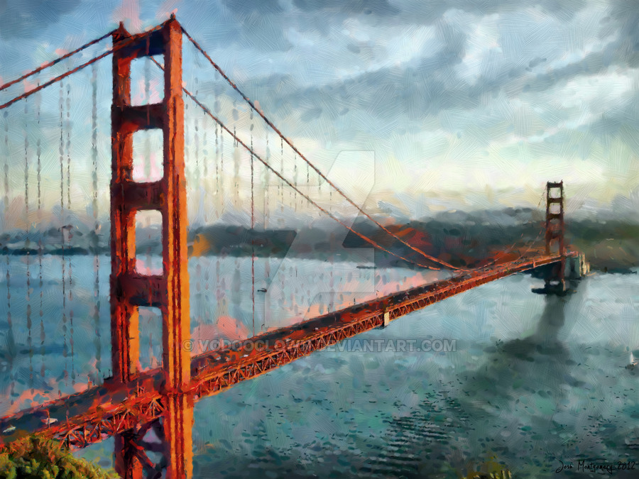 900x675 Golden Gate Painting By Vodooclown - Golden Gate Painting