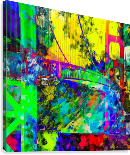 429x511 Golden Gate Bridge, San Francisco, Usa With Colorful Painting - Golden Gate Painting