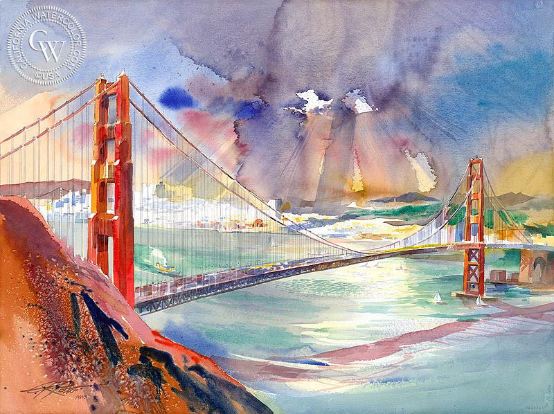 800x598 San Francisco And The Golden Gate, 2006, Art By Ken Potter - Golden Gate Painting