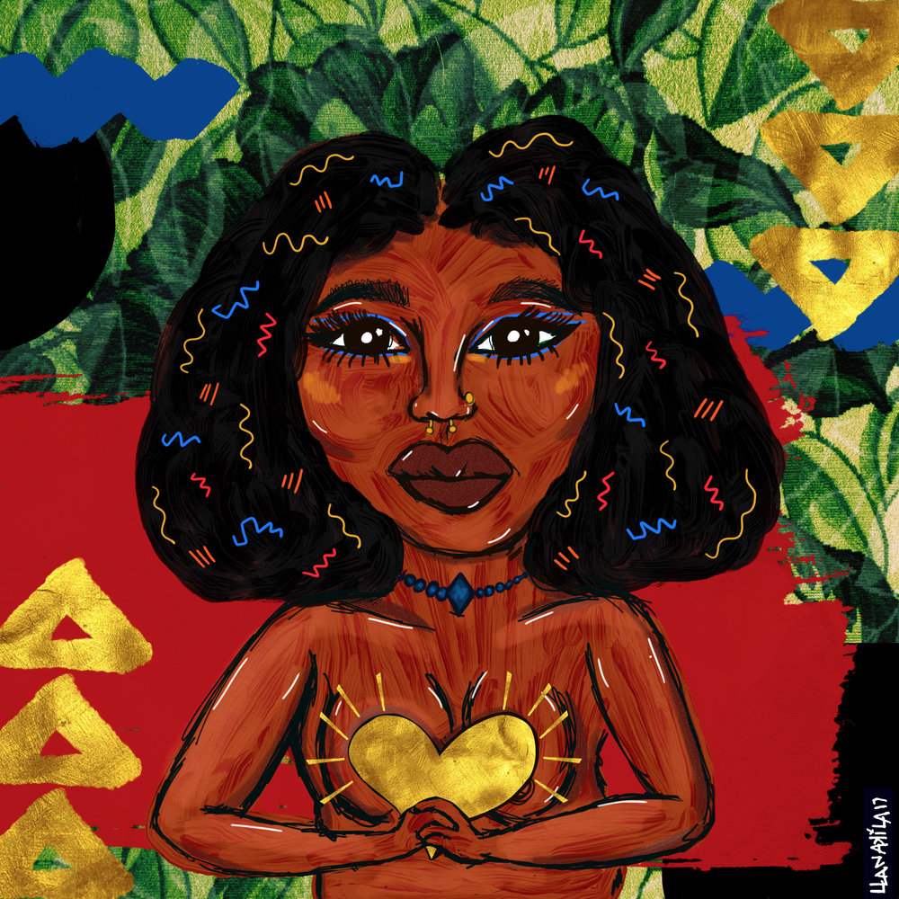 1000x1000 Golden Girl Llanakila - Golden Girl Painting