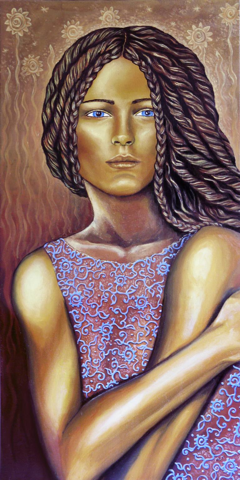 770x1542 Saatchi Art Golden Girl Painting By Mary Marinan - Golden Girl Painting