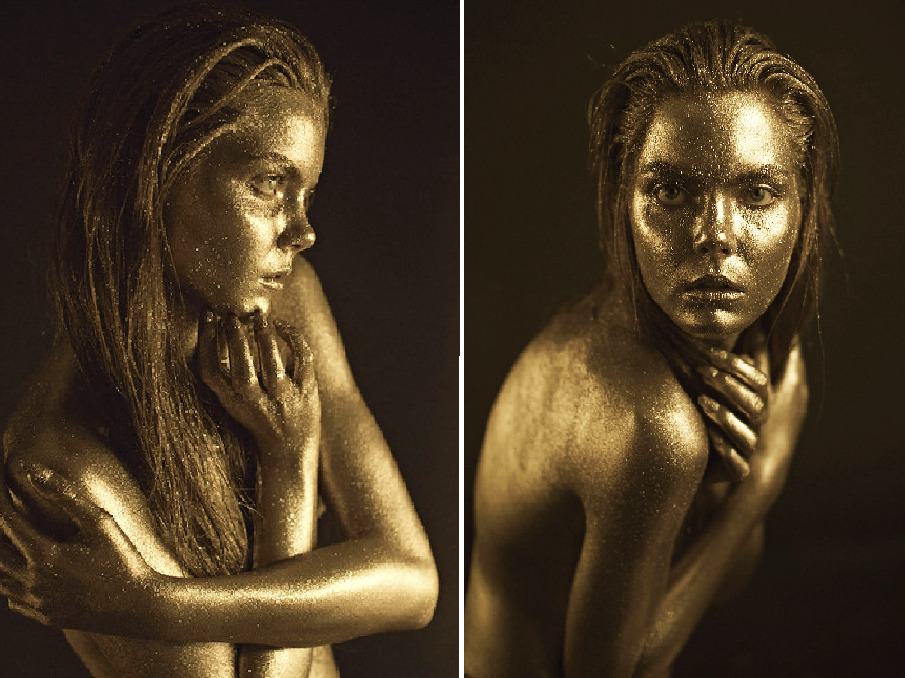 905x678 The Golden Girl Body Painting - Golden Girl Painting