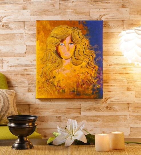 494x544 Buy Canvas 17 X 1 X 20 Inch Golden Girl Painting By Retcomm Art - Golden Girl Painting
