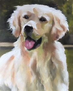 241x300 Golden Retriever Art Print Signed Art Print From Oil Painting By - Golden Retriever Oil Painting
