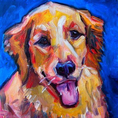 400x400 Elizabeth Fraser Original Art Paintings Gallery By Me Artist - Golden Retriever Oil Painting