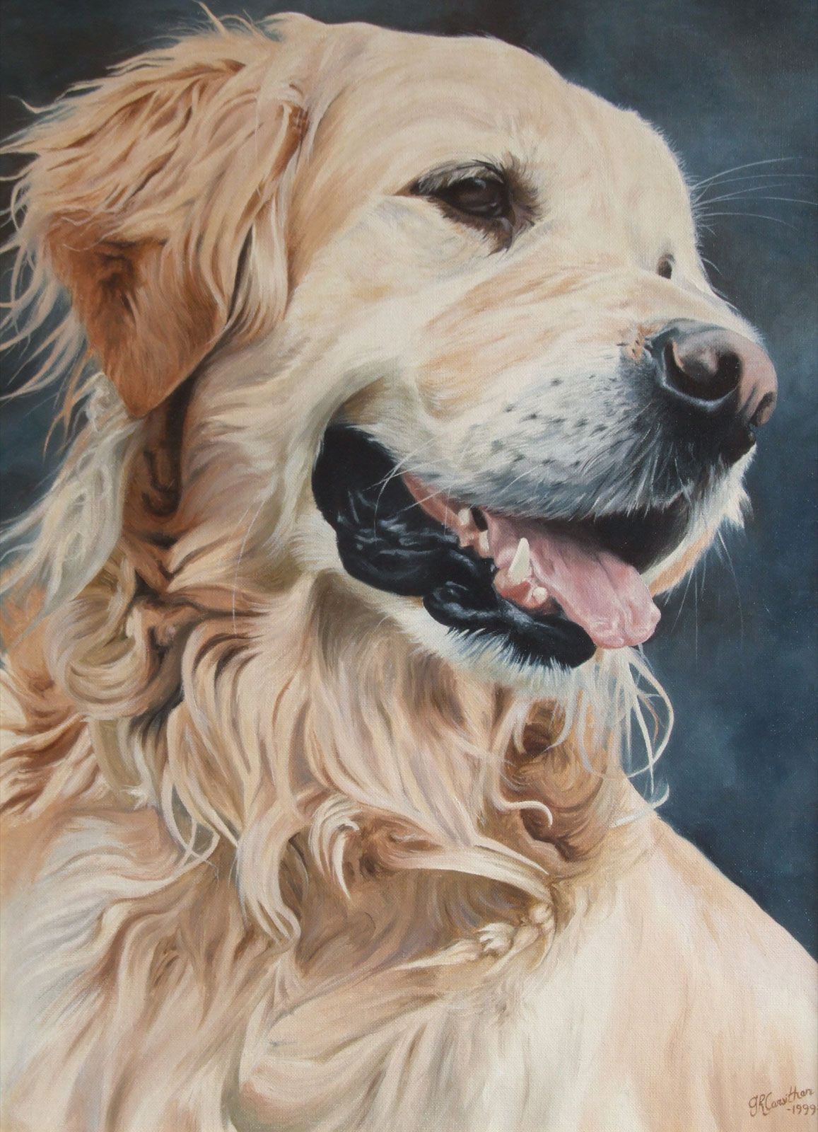 1157x1600 Golden Retriever Dog Portrait Oil Painting On Canvas - Golden Retriever Painting