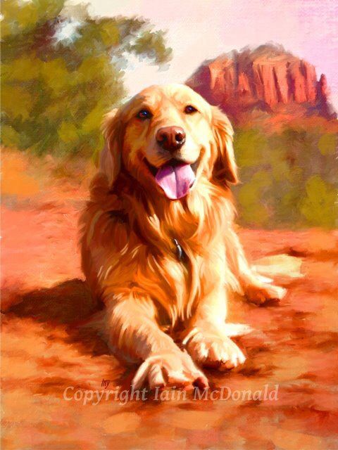 480x640 Golden Retriever Art From Etsy Dog Stuff Golden - Golden Retriever Painting