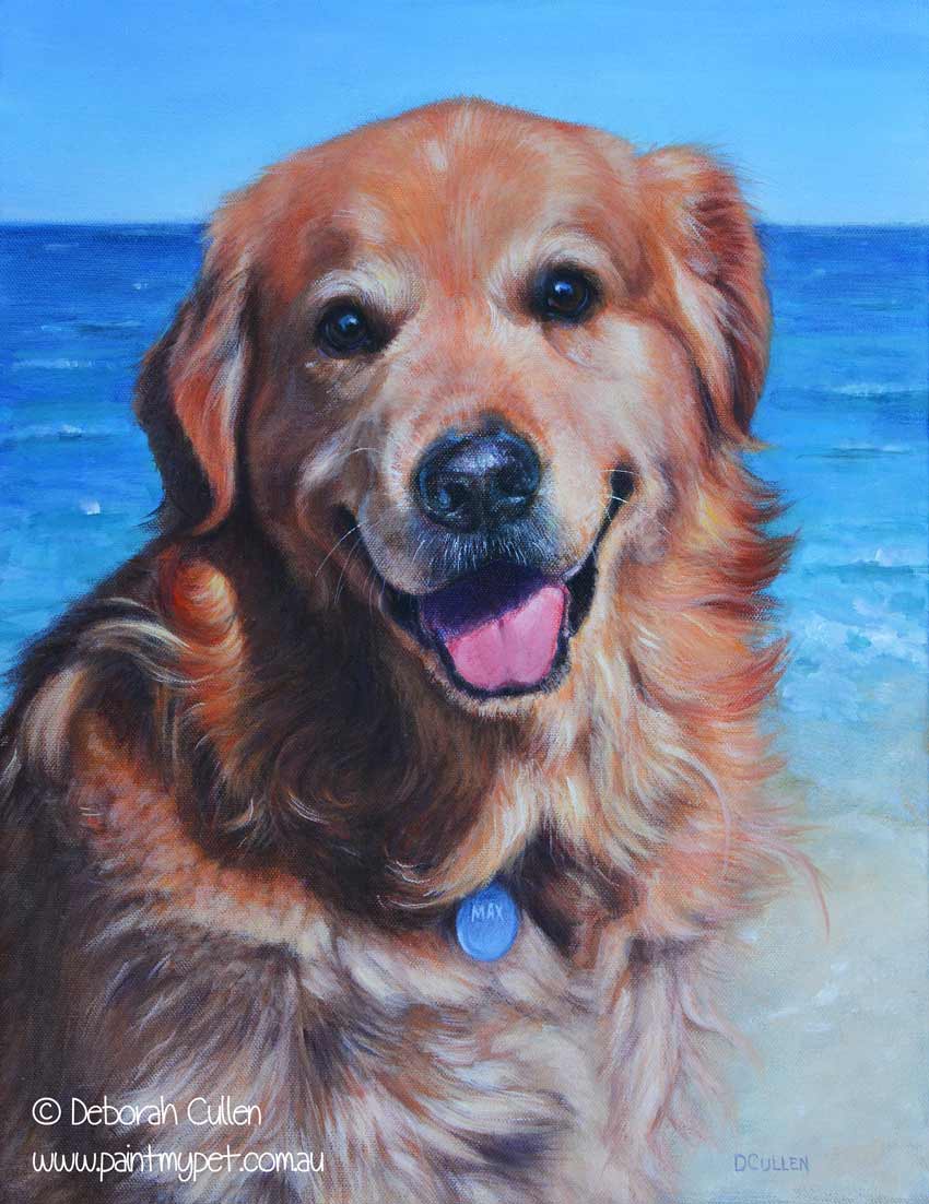 850x1102 Max - Golden Retriever Painting