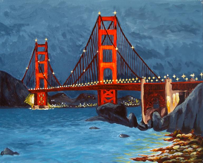 770x617 Saatchi Art Golden Gate To The Golden State Painting By Heidi Marks - Golden State Painting