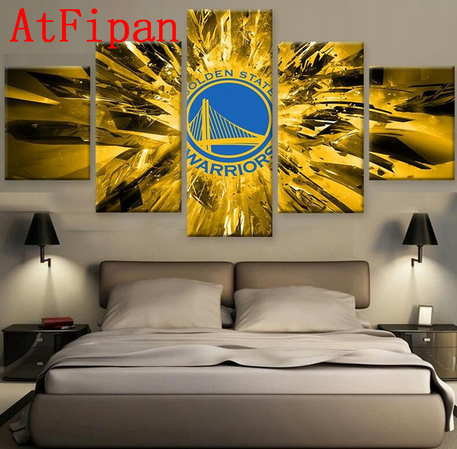 640x629 Atfipan Modular Pictures 5pcs Golden State Warriors Fun Logo - Golden State Painting