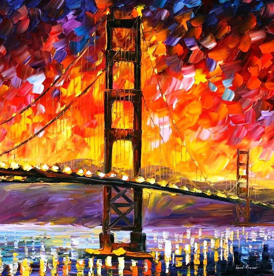 893x900 Golden Gate Bridge - Golden State Painting