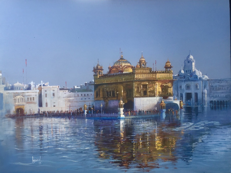 800x598 Golden Temple By Artist Bijay Biswaal Pop Art Art Acrylic - Golden Temple Canvas Painting
