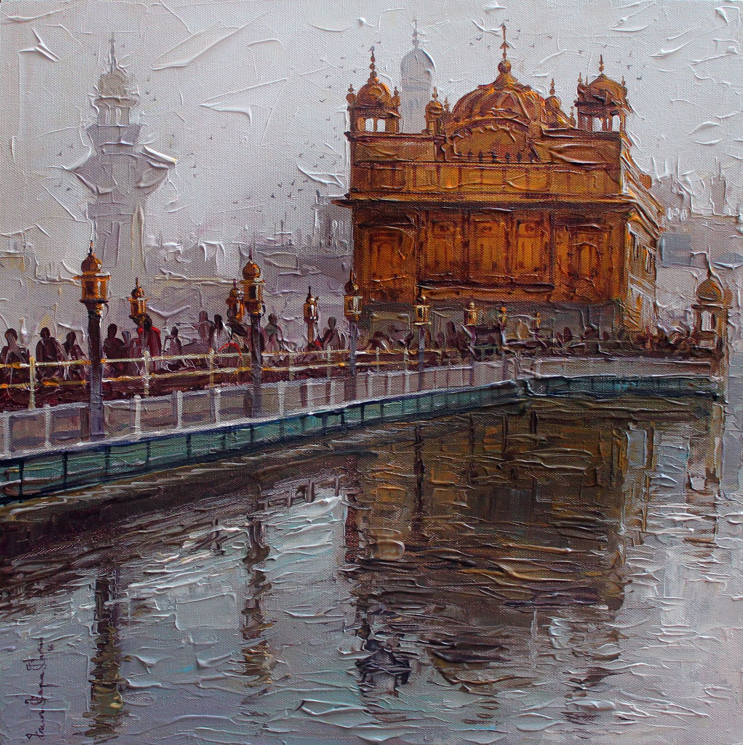 1500x1504 Golden Temple Is Itself Considered As Stunning Masterpiece. - Golden Temple Canvas Painting