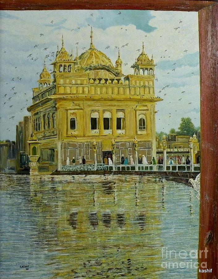 705x900 The Golden Temple Painting By Syed Kashif Ahmad - Golden Temple Canvas Painting