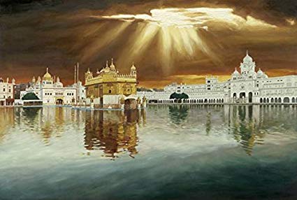 425x286 Imagekind Wall Art Print Entitled Golden Temple Sunset - Golden Temple Painting