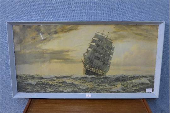 540x360 A Montague Dawson Print, The Golden West - Golden West Painting